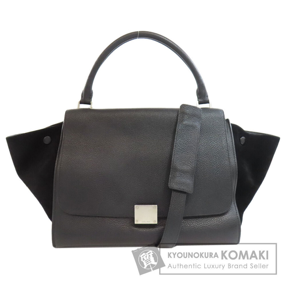 Celine Trapeze 2way Calfskin Leather Shoulder bag leather